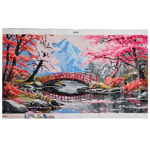 COMPLETED Japanese Garden Extra Large Diamond Art Painting w/o Frame (70x40CM) - Picture 1 of 6